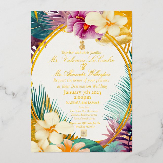 Formal Elegant Tropical Themed Destination Wedding (Front)