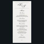Formal Elegant | Wedding Menu Card<br><div class="desc">Designed to coordinate with our Formal Elegant wedding collection,  this elegant year-around menu card features a beautiful ornate top and bottom surrounding enclosing your monogram. Following by menu options. Add your custom text using the fields provided and use the "Customise Further" function to adjust fonts,  sizes,  spacing and more.</div>