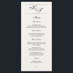 Formal Elegant | Wedding Menu Card<br><div class="desc">Designed to coordinate with our Formal Elegant wedding collection,  this elegant year-around menu card features a beautiful ornate top and bottom surrounding enclosing your monogram. Following by menu options. Add your custom text using the fields provided and use the "Customise Further" function to adjust fonts,  sizes,  spacing and more.</div>