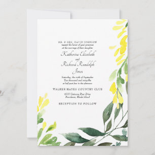 Formal & Elegant Wedding Yellow Wildflower Invitation
