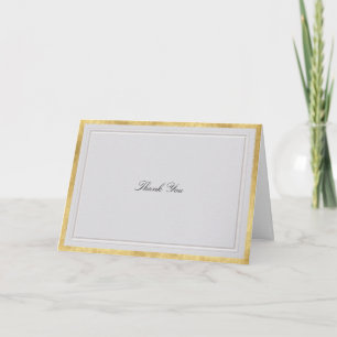 Formal Elevated Gold Ivory Modern Classic Wedding Thank You Card
