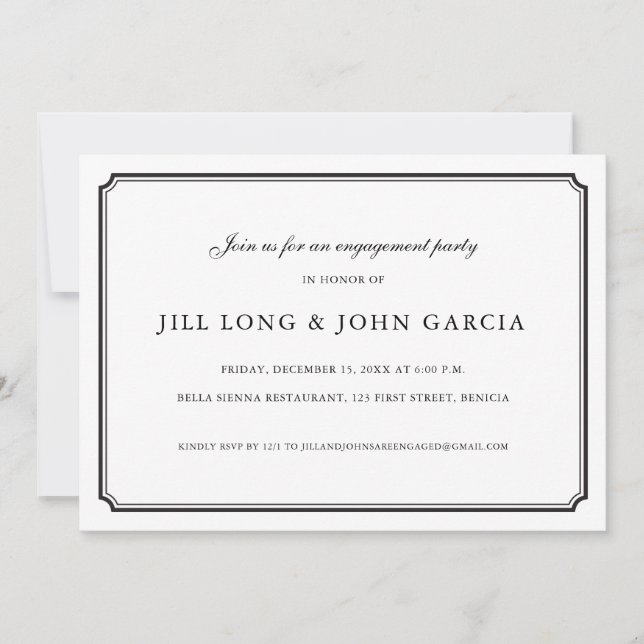 Formal Engagement Party Invitation (Front)