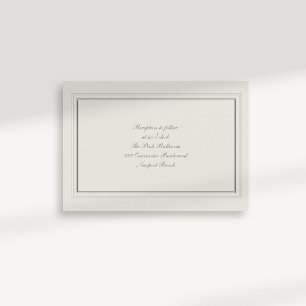 Formal Faux Embossed Frame Ecru Reception Wedding Enclosure Card