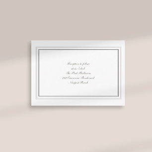 Formal Faux Embossed Frame Ivory Reception Wedding Enclosure Card