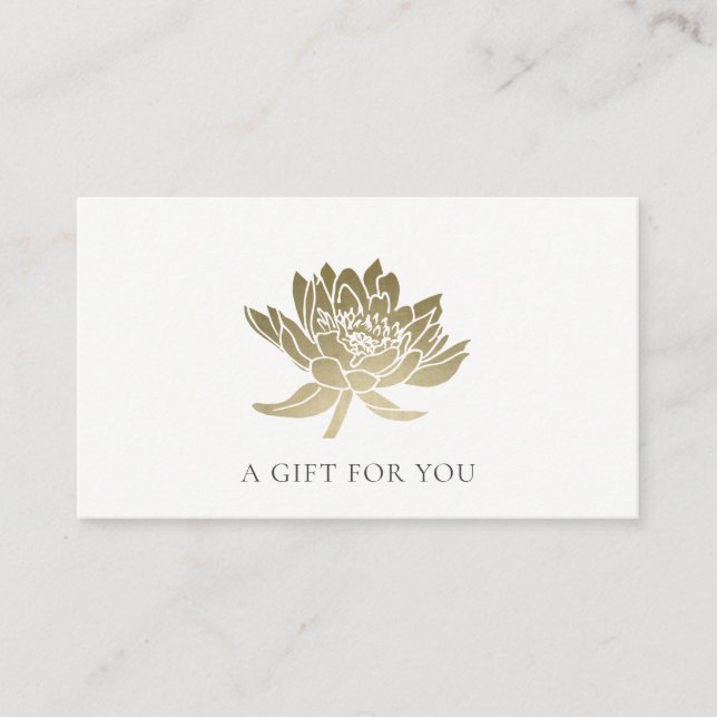 FORMAL FAUX GOLD LOTUS FLORAL GIFT CERTIFICATE (Front)