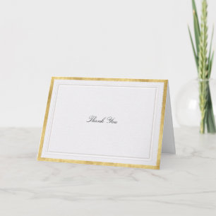 Formal Faux Gold Pearl Modern Classic Wedding Thank You Card