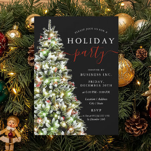 Formal Festive Xmas Tree Corporate Holiday Party Invitation