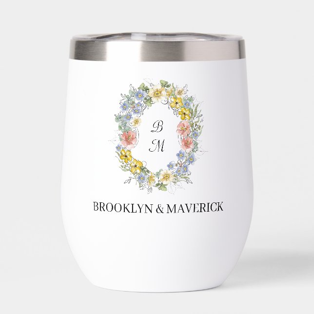 Formal Floral Crest Monogram Wedding (Back)