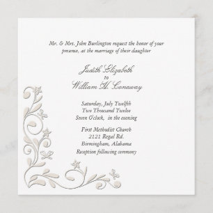 Formal Floral Flourish Wedding Invitation