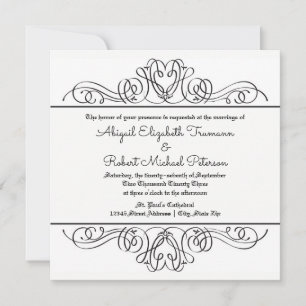 Formal Floral Flourish - Wedding Invitation