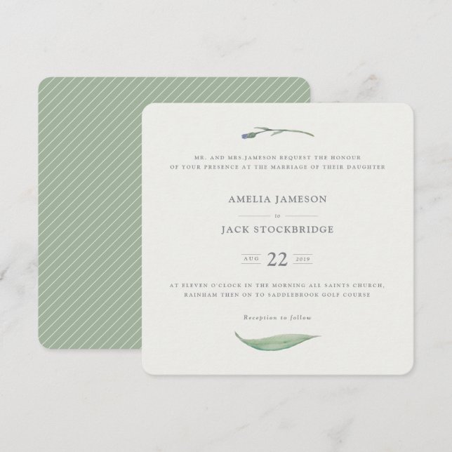 FORMAL FLORAL INVITATION (Front/Back)