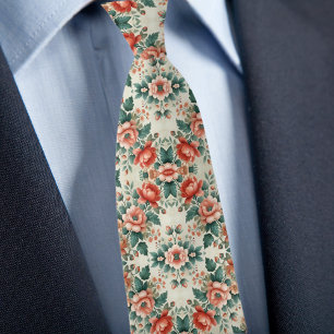 Formal Floral Pattern Tie