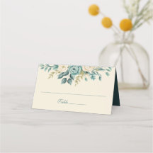 Formal Floral Personalised Folded Place Card