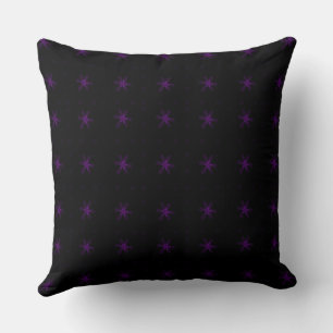 Formal Floral Square Conundrum Black Purple Cushion