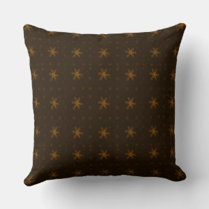 Formal Floral Square Conundrum Dark Brown  Cushion