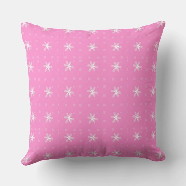Formal Floral Square Conundrum Pink Cushion (Back)