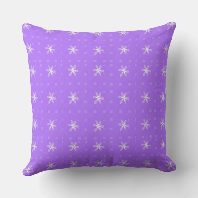 Formal Floral Square Conundrum Purple  Cushion (Back)