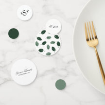 Formal Floral Tropical Green Leaf Wedding Confetti