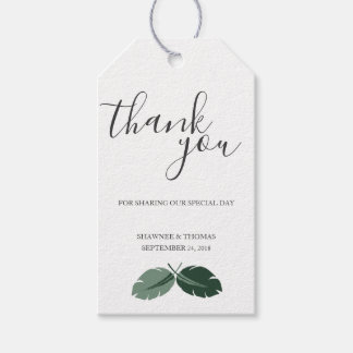 Formal Floral Tropical Green Wedding Gift Tag