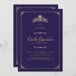 Formal, Gold Quinceanera Invitations