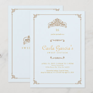 Formal, Gold Sweet 16 Invitations
