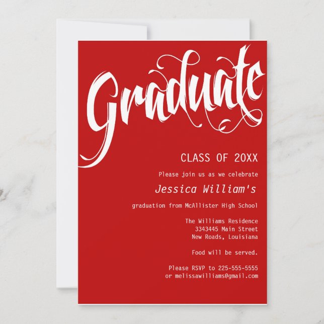 Formal Graduation Party Invitation (Front)