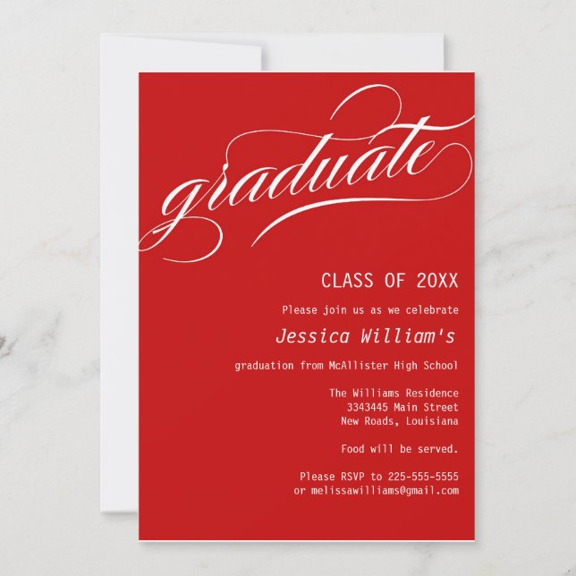 Formal Graduation Party Invitation (Front)