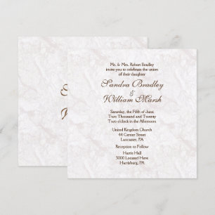 Formal Granite Look Wedding Invitation