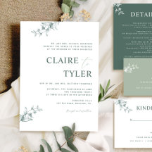 Formal, Green Modern Minimal Typography Wedding