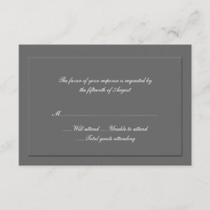 Formal Grey Wedding Response Card