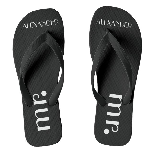 Formal Grooms Wedding Personalised Flip Flops (Footbed)