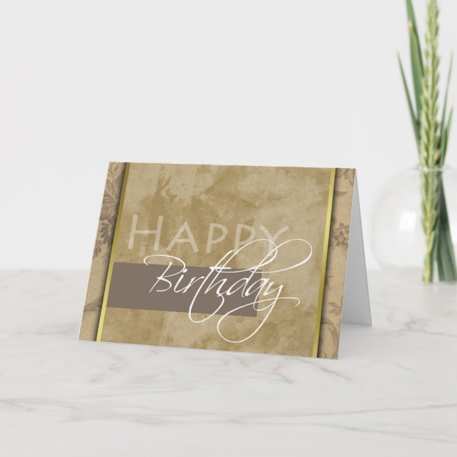 Formal Happy Birthday Greeting Card (Front)