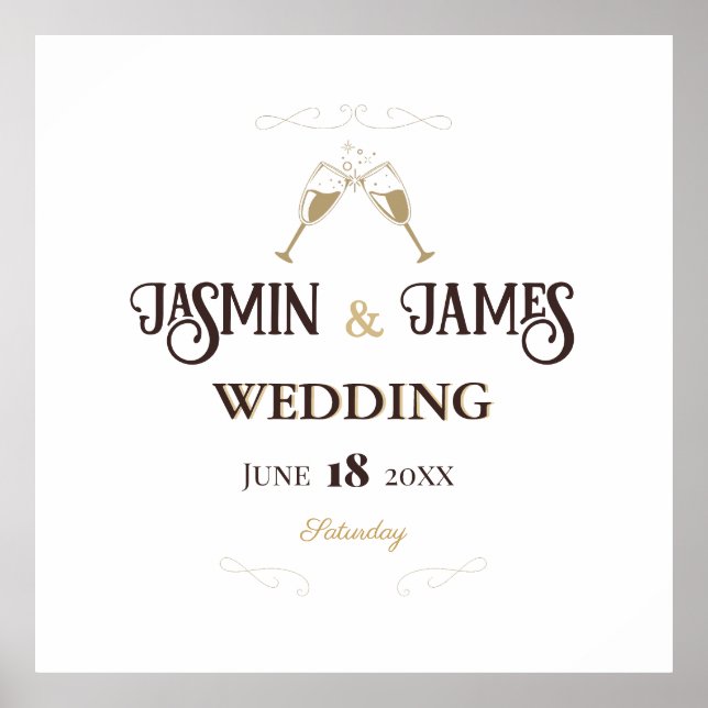 Formal Heritage Font Wedding Poster (Front)