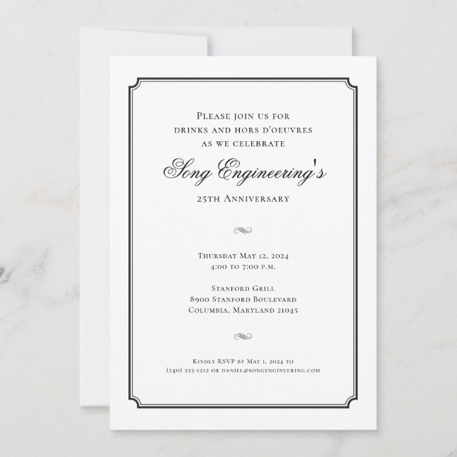 Formal Invitation or Traditional Invite (Front)
