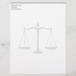 Formal Justice Scale Attorney Letterhead