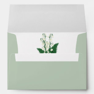 Formal Lily Valley Romantic Watercolor Wedding Envelope