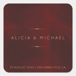 Formal luxury burgundy velvet gold wedding seal