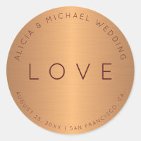 Formal luxury copper gold burgundy wedding love
