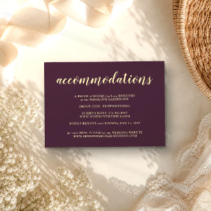 Formal Midnight Fig & Champagne Accommodations Enclosure Card