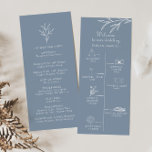 Formal Minimal Dusty Blue Timeline Wedding  Programme<br><div class="desc">This formal minimal dusty blue timeline wedding program is perfect for a rustic wedding. The design features watercolor wild herbs in a dusty blue background.</div>