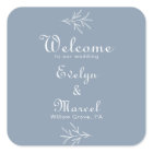 Formal Minimal Dusty Blue Wedding Welcome 