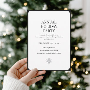 Formal Minimalist Annual Holiday Party  Invitation