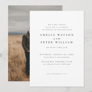 Formal Minimalist Photo Wedding Invitation