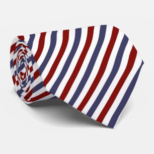 Formal Minimalist Red and Blue Stripes Geometric Tie