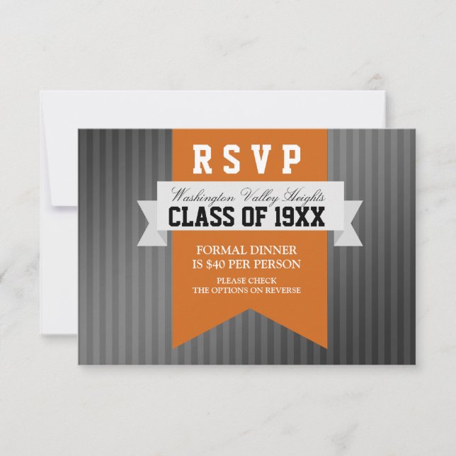 Formal Modern Class Reunion RSVP Invitation (Front)
