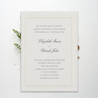 Formal Modern Classic Double Frame Ecru Wedding