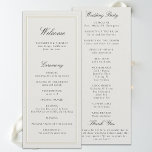 Formal Modern Classic Ecru Frame Wedding Program<br><div class="desc">Celebrate your ceremony in timeless style with this Formal Modern Classic Wedding Program, part of the Elevated Collection. Designed with a refined double frame and elegant typography layout, it balances traditional sophistication with a modern minimalist aesthetic. Printed on a soft ivory background with a subtle watercolor paper texture, this program...</div>