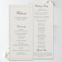 Formal Modern Classic Ecru Frame Wedding Program