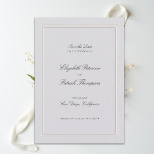 Formal Modern Classic Elegant Frame Ivory Wedding Save The Date