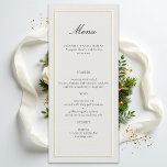 Formal Modern Classic Elevated Frame Ecru Wedding Menu<br><div class="desc">Serve your wedding feast in timeless style with this Elevated Wedding Menu, featuring a refined double frame design and classic calligraphy-style typography. Set on a soft ecru background with a subtle watercolor paper texture, this menu brings elegance and sophistication to every table. Perfect for formal dinners, black-tie events, garden receptions,...</div>